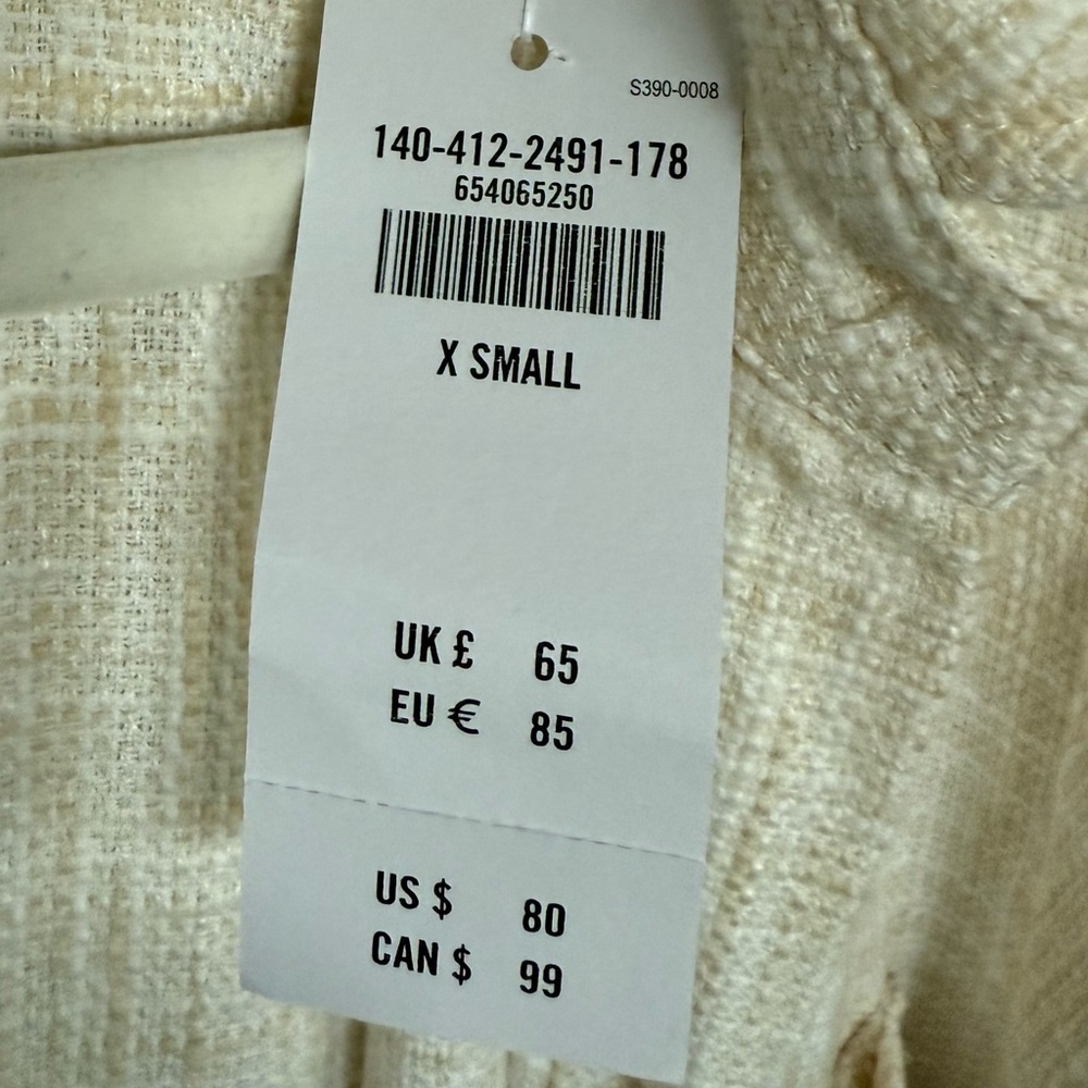 NEW Abercrombie Oversized Tweed Button Down Shirt | Color: Cream - Picture 5 of 6